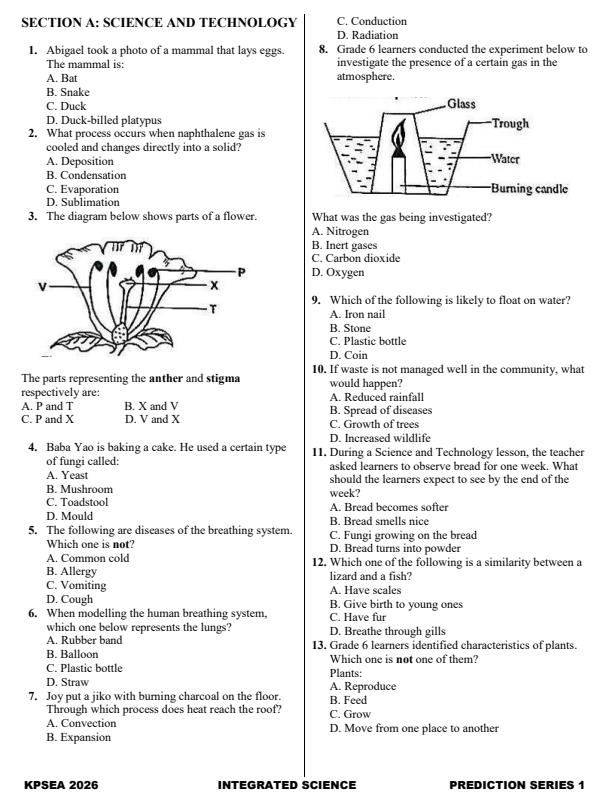 Preview page Grade-6-Integrated-Science-KPSEA-Prediction-Exam-2026_6353_1.jpg