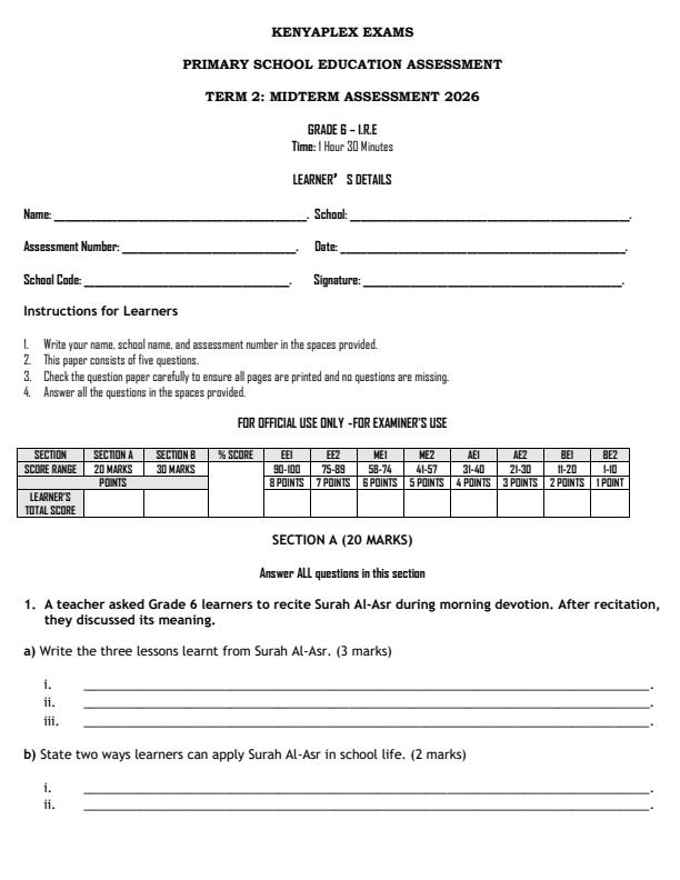 Preview page Grade-6-Islamic-Religious-Education-Mid-Term-2-Exam-2026_5854_0.jpg