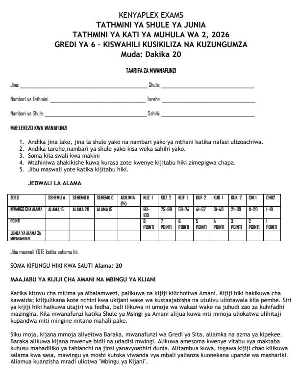 Preview page Grade-6-Kiswahili--Kusikiliza-na-Kuzugumza-Mid-Term-2-Exam-2026_5857_0.jpg