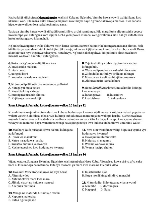 Preview page Grade-6-Kiswahili-End-Term-1-Exam-2026_5357_1.jpg