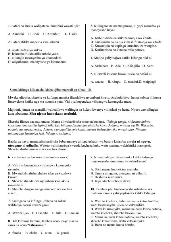 Preview page Grade-6-Kiswahili-End-Term-3-set-2-exam-2026_7119_1.jpg