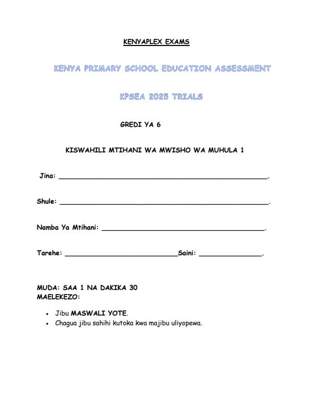 Preview page Grade-6-Kiswahili-End-of-Term-1-Examination-2025_3797_0.jpg