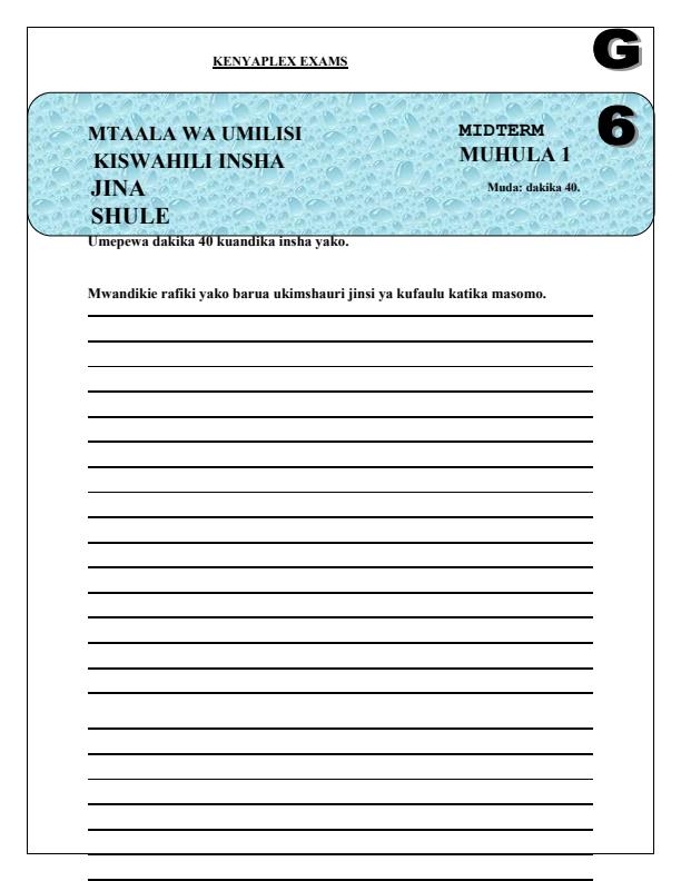 Preview page Grade-6-Kiswahili-Insha-Mid-Term-1-Exam-2025_3657_0.jpg
