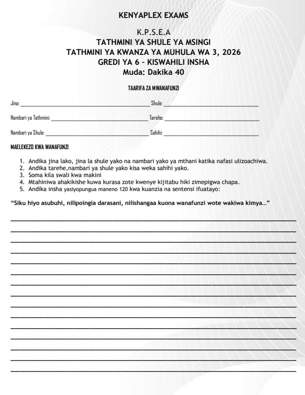 Preview page Grade-6-Kiswahili-Insha-September-Assessment-Examination-2026_6765_0.jpg