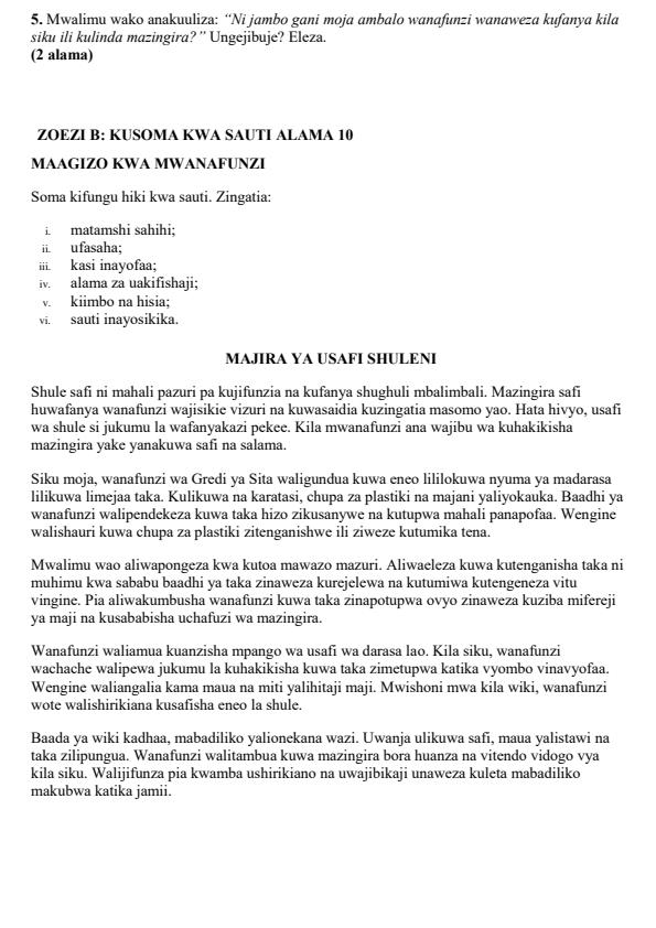 Preview page Grade-6-Kiswahili-Kusikiliza-na-Kuzungumza-End-Term-3-set-2-exam-2026_7118_1.jpg