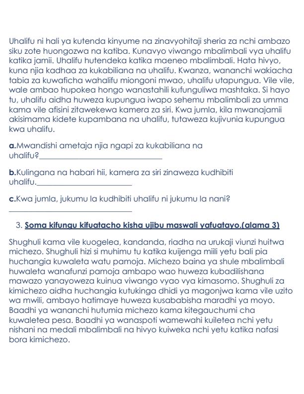 Preview page Grade-6-Kiswahili-Structured-Assessment-End-Term-1-2024_2350_1.jpg