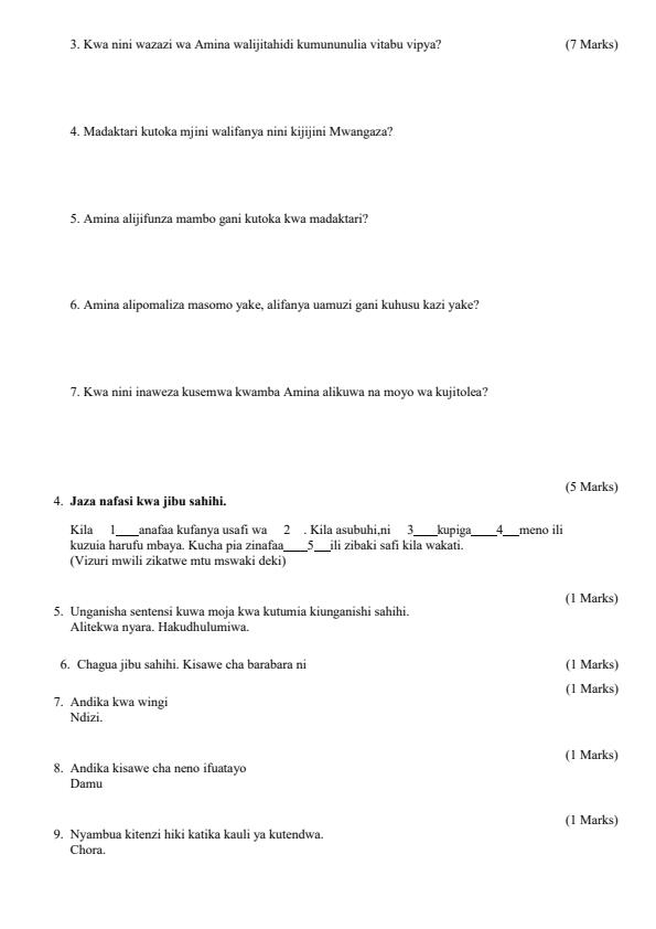 Preview page Grade-6-Kiswahili-Term-2-Opener-Exam-2024_2448_2.jpg