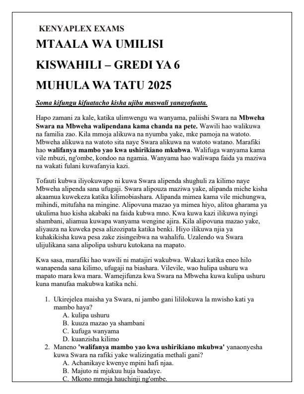 Preview page Grade-6-Kiswahili-Term-3-Opener-Exam-2025_4521_0.jpg