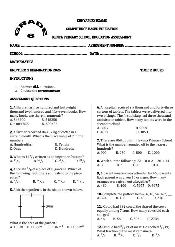 Preview page Grade-6-Mathematics-End-Term-1-Exam-2026_5358_0.jpg