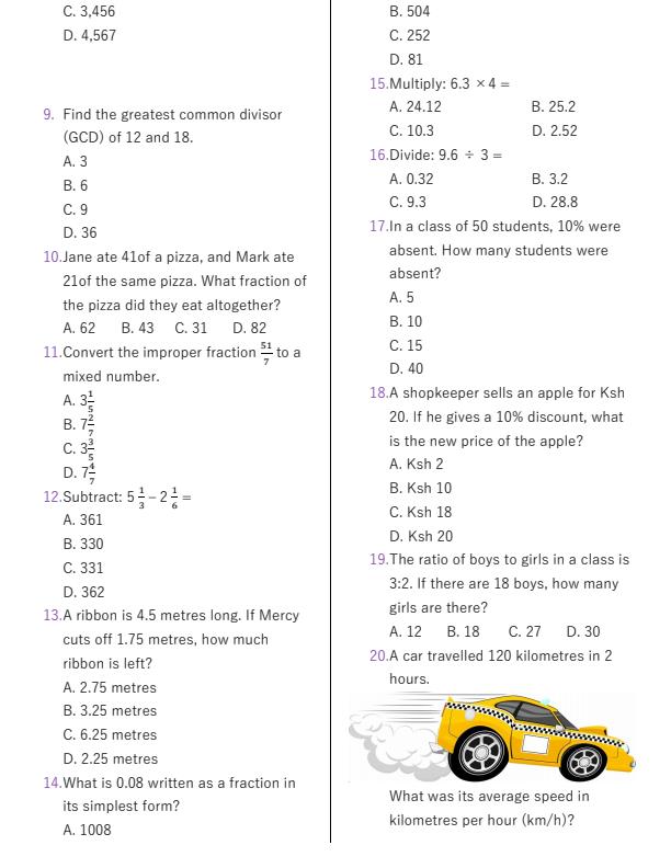 Preview page Grade-6-Mathematics-End-of-Term-2-Exam-2025_4377_2.jpg
