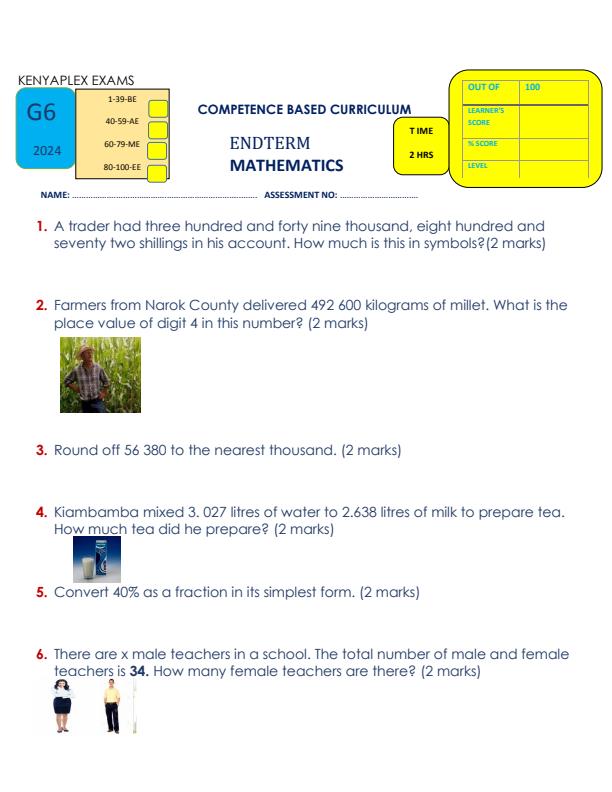 Preview page Grade-6-Mathematics-Structured-Assessment-End-Term-1-2024_2351_0.jpg
