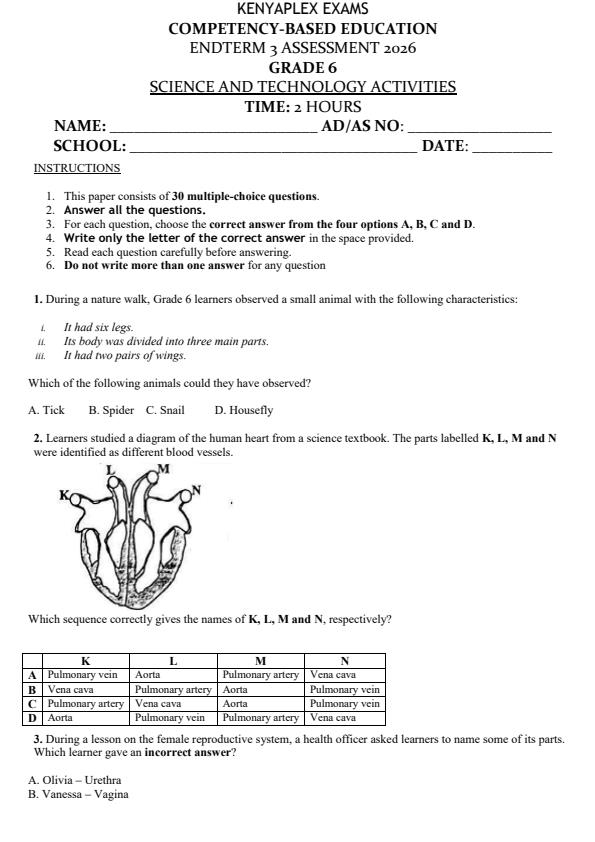Preview page Grade-6-Science-and-Technology-End-Term-3-set-2-exam-2026_7121_0.jpg