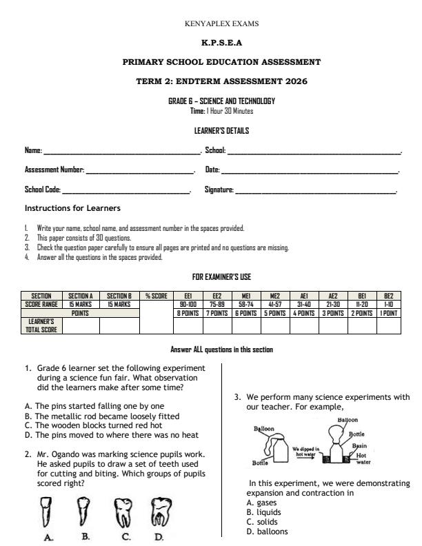 Preview page Grade-6-Science-and-Technology-July-Assessment-Examination-2026_6299_0.jpg