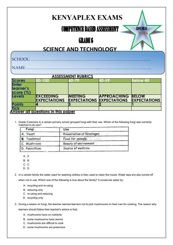 Preview page Grade-6-Science-and-Technology-Term-3-Opener-Exam-2024_2952_0.jpg