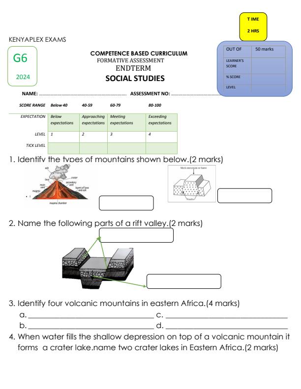 Preview page Grade-6-Social-Studies-Structured-Assessment-End-Term-1-2024_2352_0.jpg