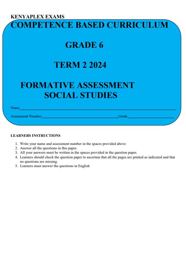 Preview page Grade-6-Social-Studies-Term-2-Opener-Exam-2024_2480_0.jpg
