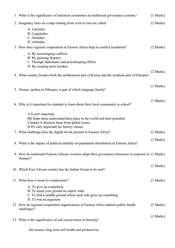 Preview page Grade-6-Social-Studies-Term-2-Opener-Exam-2024_2480_1.jpg
