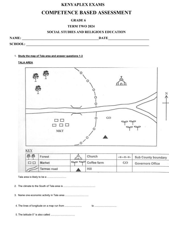 Preview page Grade-6-Social-Studies-and-Religious-Education-End-of-May-Assessment-Test-2024_2597_0.jpg