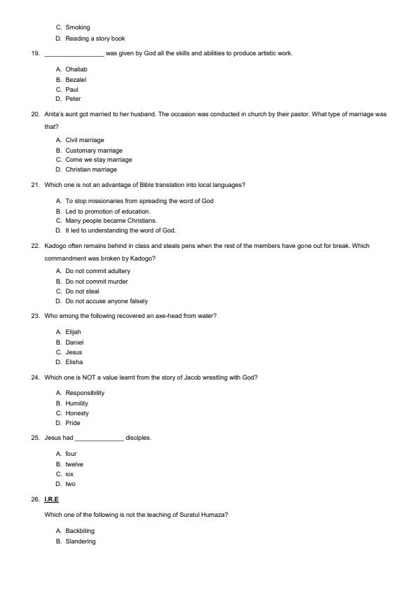 Preview page Grade-6-Social-Studies-and-Religious-Education-End-of-May-Assessment-Test-2024_2597_2.jpg