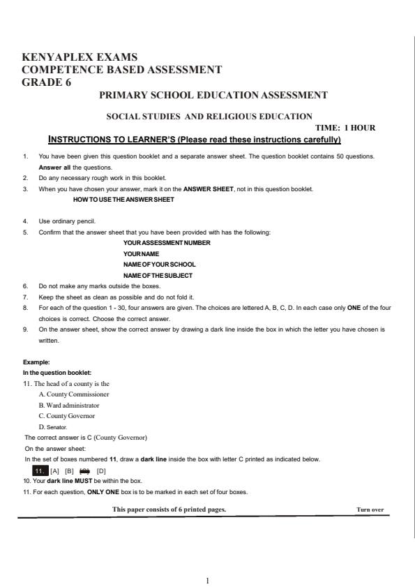 Preview page Grade-6-Social-Studies-and-Religious-Education-Mid-Term-3-Exam-2025_4720_0.jpg