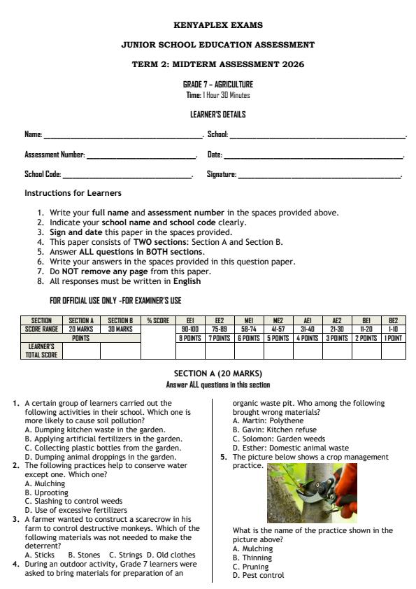 Preview page Grade-7-Agriculture-Mid-Term-2-Exam-2026_5861_0.jpg