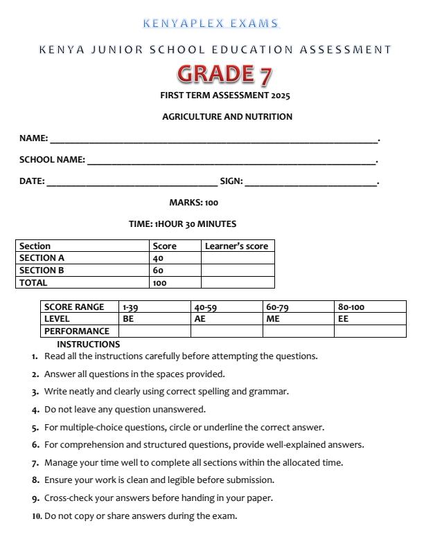 Preview page Grade-7-Agriculture-and-Nutrition-End-of-Term-1-Examination-2025_3823_0.jpg