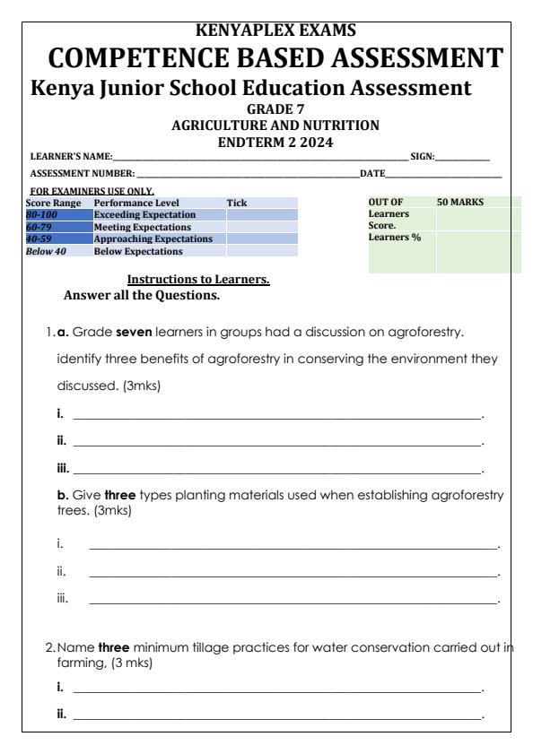 Preview page Grade-7-Agriculture-and-Nutrition-End-of-Term-2-Examination-2024_2797_0.jpg