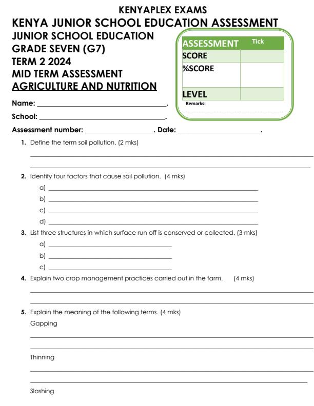 Preview page Grade-7-Agriculture-and-Nutrition-Mid-Term-2-Exam-2024_2654_0.jpg