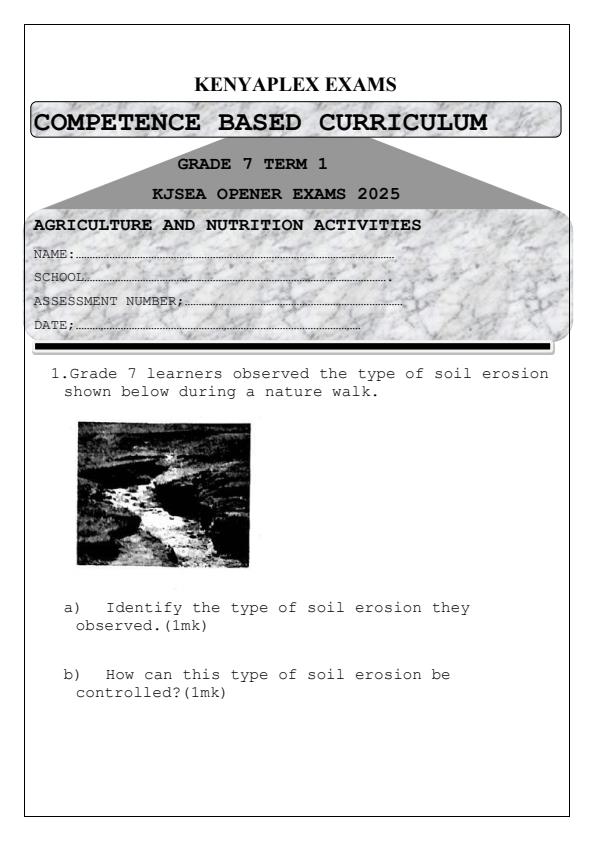 Preview page Grade-7-Agriculture-and-Nutrition-Term-1-Opener-Exam-2025_3448_0.jpg
