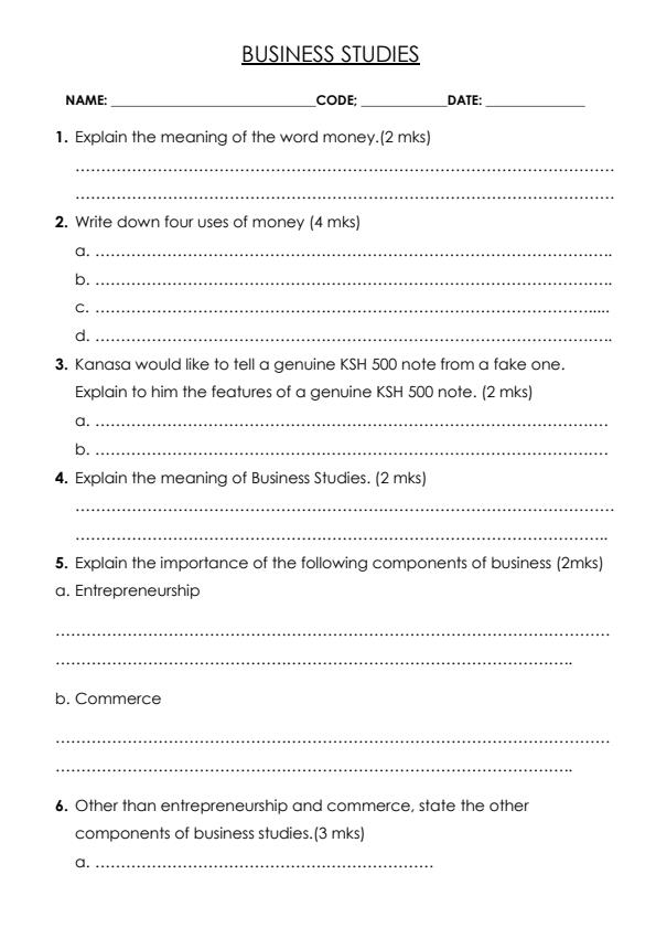 Preview page Grade-7-Business-Studies-Term-1-Opener-Exam-2024-Set-2_1902_0.jpg