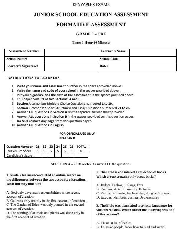 Preview page Grade-7-CRE-End-Term-3-Set-2-Exam-2026_7188_0.jpg