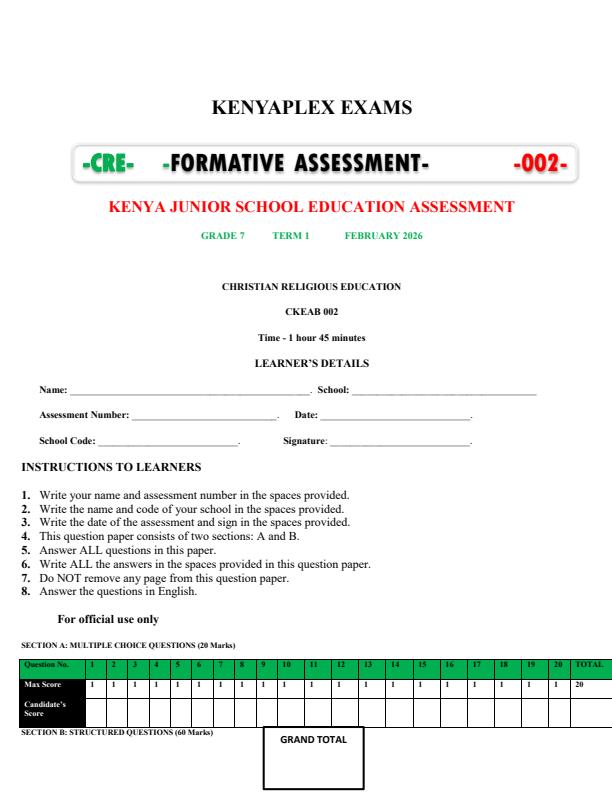 Preview page Grade-7-CRE-Mid-Term-1-Exam-2026_5060_0.jpg