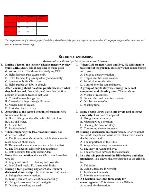 Preview page Grade-7-CRE-Mid-Term-1-Exam-2026_5060_1.jpg