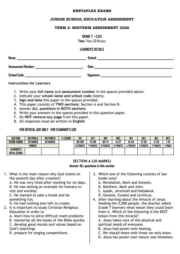 Preview page Grade-7-CRE-Mid-Term-2-Exam-2026_5862_0.jpg