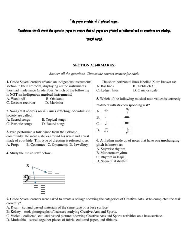 Preview page Grade-7-Creative-Arts-and-Sports-End-Term-1-Exam-2026_5361_1.jpg