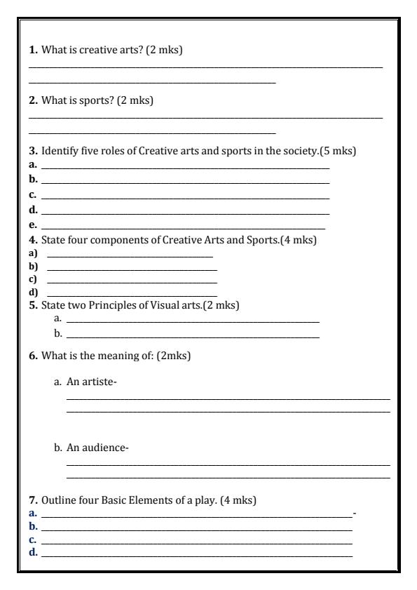 Preview page Grade-7-Creative-Arts-and-Sports-End-of-Term-1-Exam-2024_2138_1.jpg