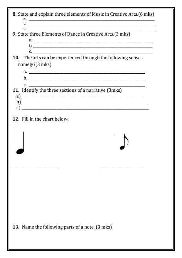 Preview page Grade-7-Creative-Arts-and-Sports-End-of-Term-1-Exam-2024_2138_2.jpg