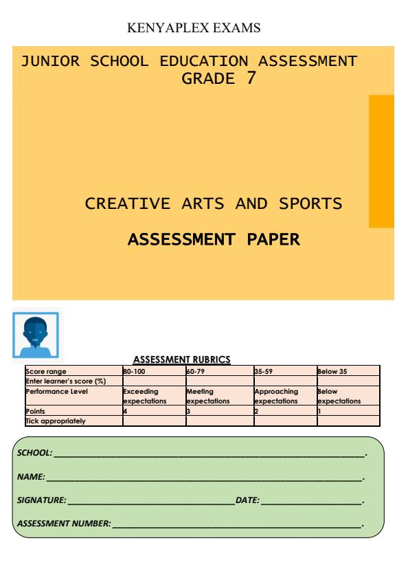 Preview page Grade-7-Creative-Arts-and-Sports-Mid-Term-3-Exam-2024_3182_0.jpg
