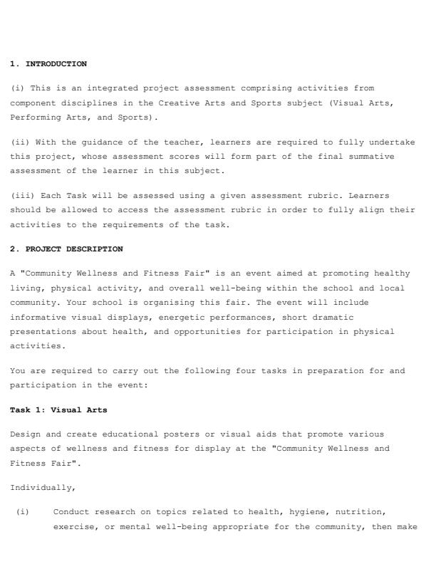 Preview page Grade-7-Creative-Arts-and-Sports-Paper-1-Mid-Term-2-Exam-2025_4149_1.jpg