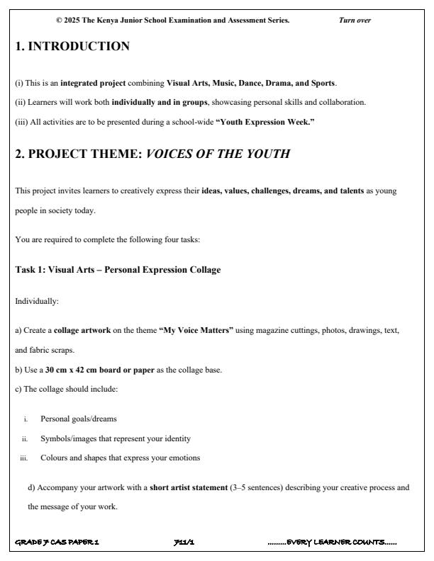 Preview page Grade-7-Creative-Arts-and-Sports-Paper-1-Term-3-Opener-Exam-2025_4529_1.jpg