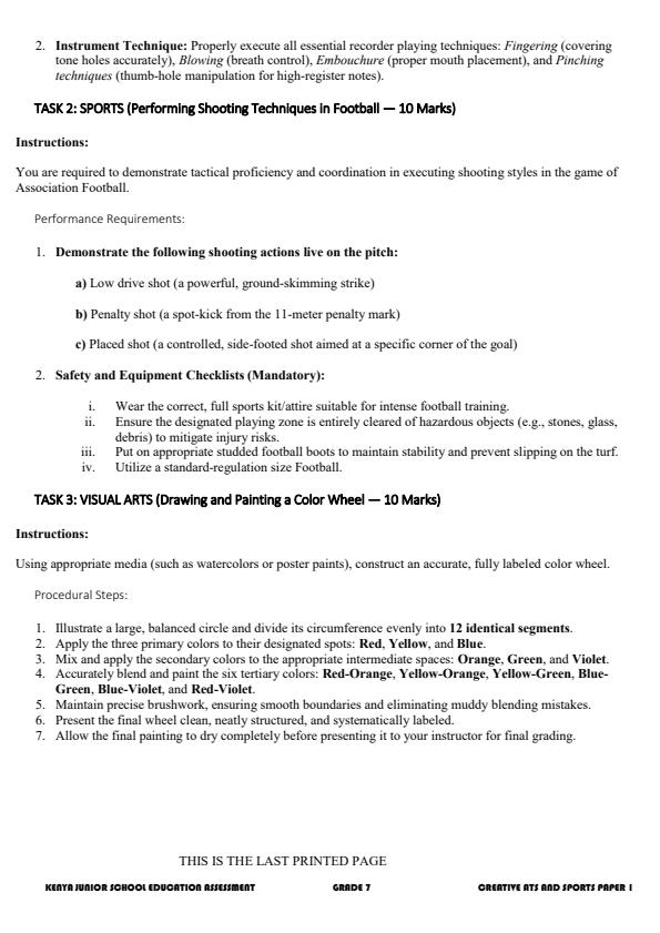 Preview page Grade-7-Creative-Arts-and-Sports-Paper-2-Activity-Term-3-Opener-Exam-2026_6501_1.jpg