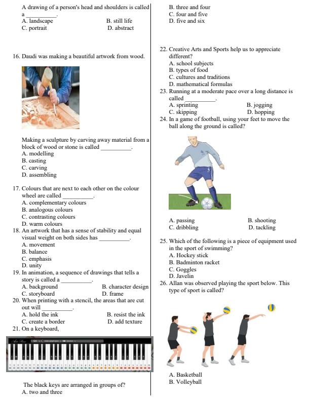 Preview page Grade-7-Creative-Arts-and-Sports-Paper-2-End-Term-3-Exam-2026_6774_1.jpg