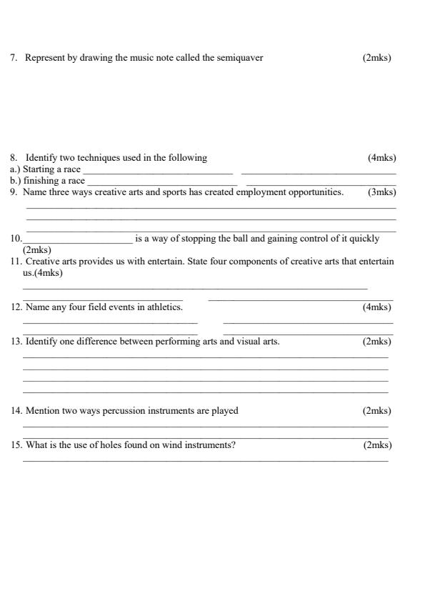 Preview page Grade-7-Creative-Arts-and-Sports-Term-2-Opener-Exam-2024_2400_1.jpg