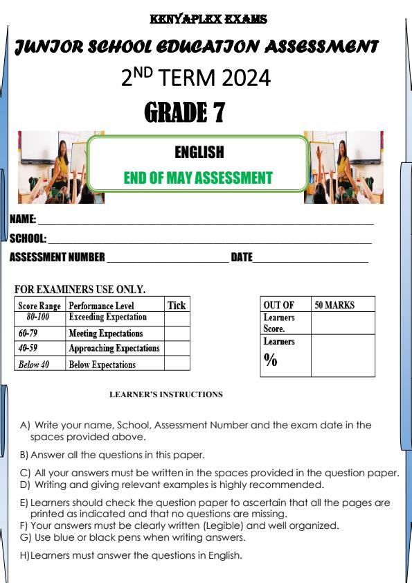 Preview page Grade-7-English-End-of-May-Assessment-Test_2532_0.jpg