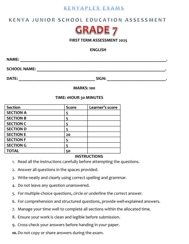 Preview page Grade-7-English-End-of-Term-1-Examination-2025_3820_0.jpg