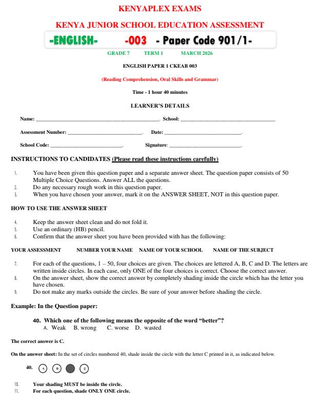 Preview page Grade-7-English-Paper-1-End-Term-1-Exam-2026_5363_0.jpg