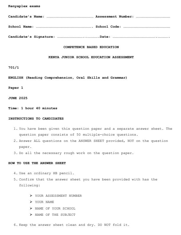 Preview page Grade-7-English-Paper-1-Mid-Term-2-Exam-2025_4151_0.jpg