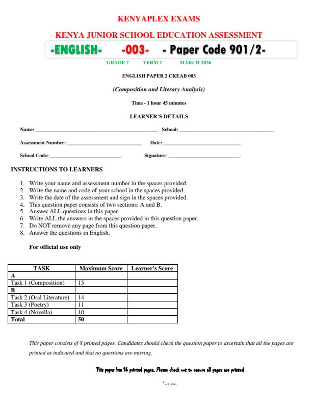 Preview page Grade-7-English-Paper-2-End-Term-1-Exam-2026_5364_0.jpg