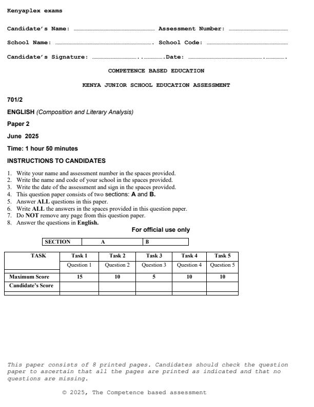 Preview page Grade-7-English-Paper-2-Mid-Term-2-Exam-2025_4152_0.jpg