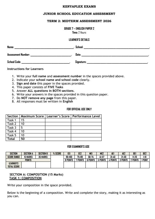 Preview page Grade-7-English-Paper-2-Mid-Term-2-Exam-2026_5865_0.jpg